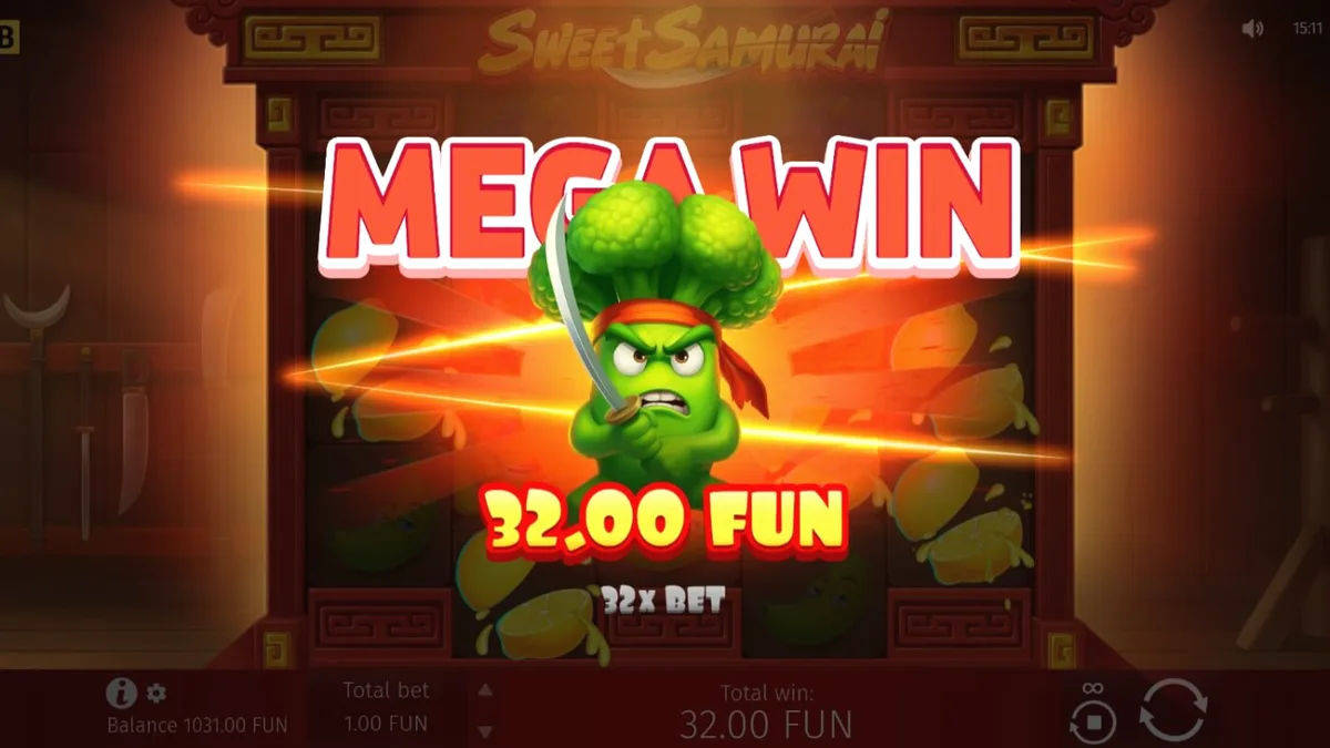 Tampilan layar game slot Sweet Samurai pada perangkat mobile