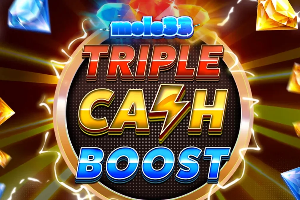 Tampilan visual neon futuristik pada slot Triple Cash Boost